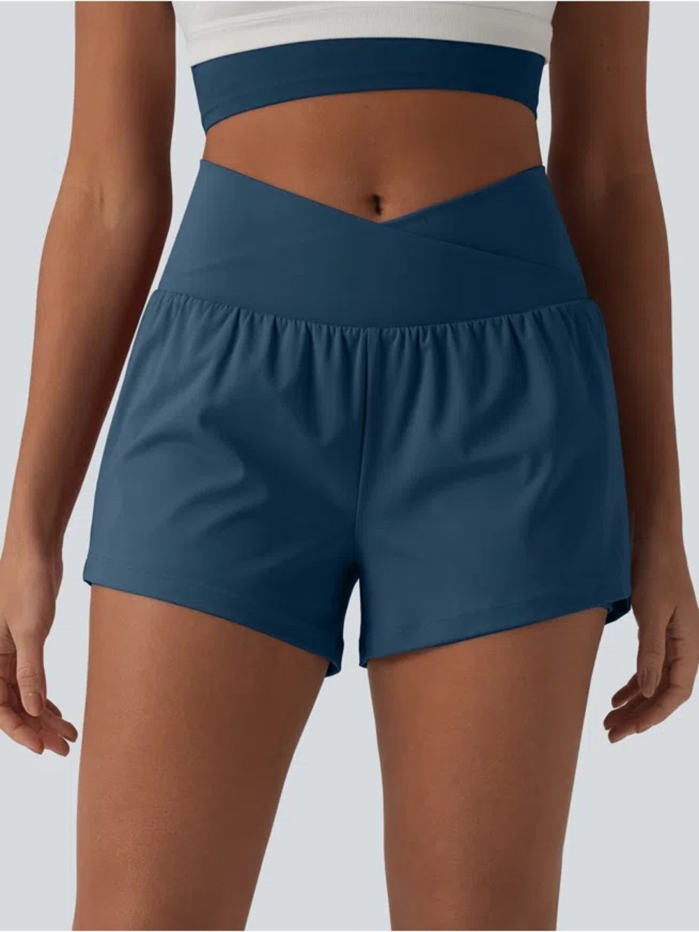 SoftlyZero™ Airy Crossover High Waisted shorts with pockets 3”